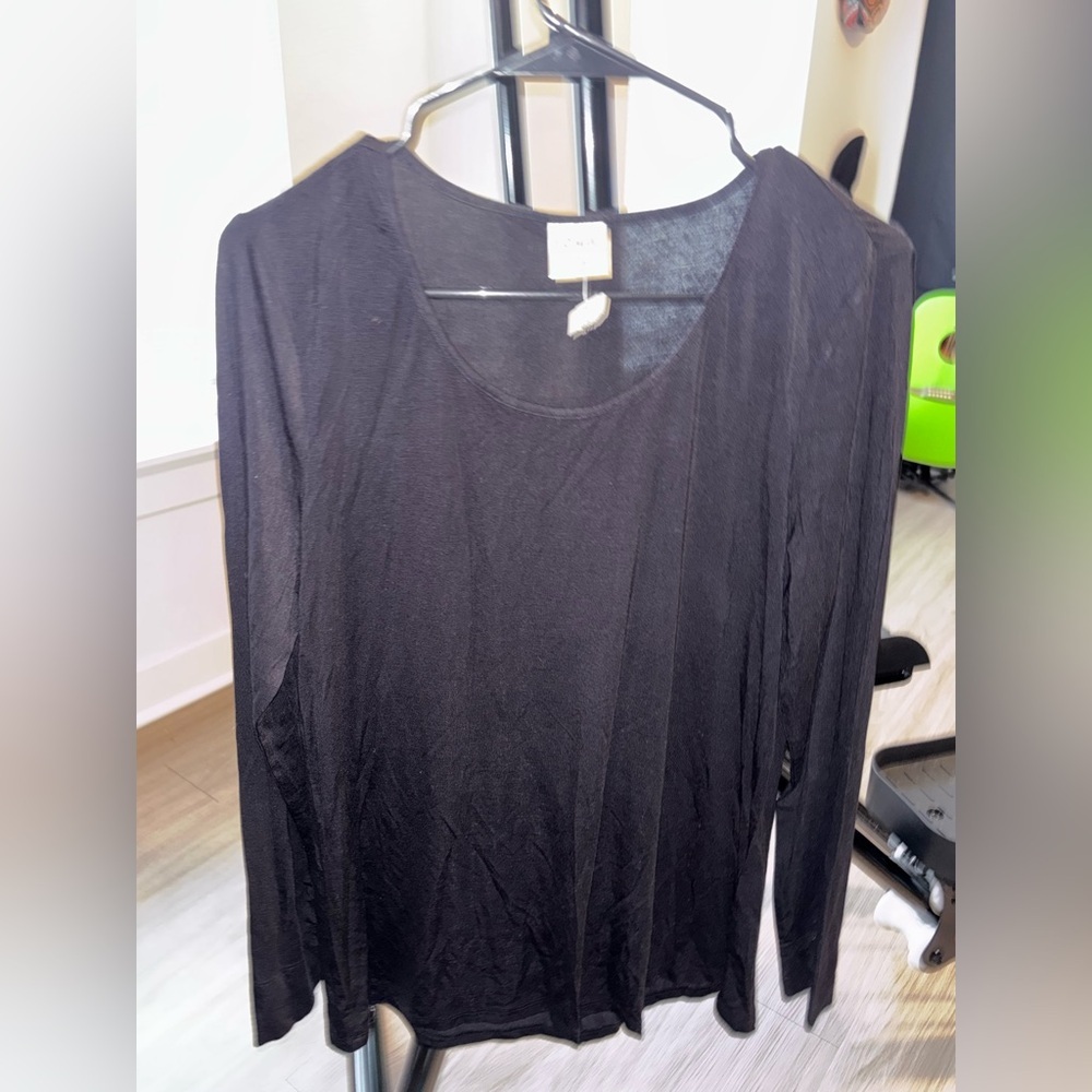 NWOT Soma Black Long Sleeve Top Size Small